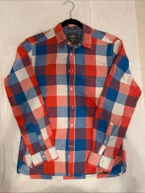 H&M Men’s Red, Blue and White Plaid Button-Down Shirt